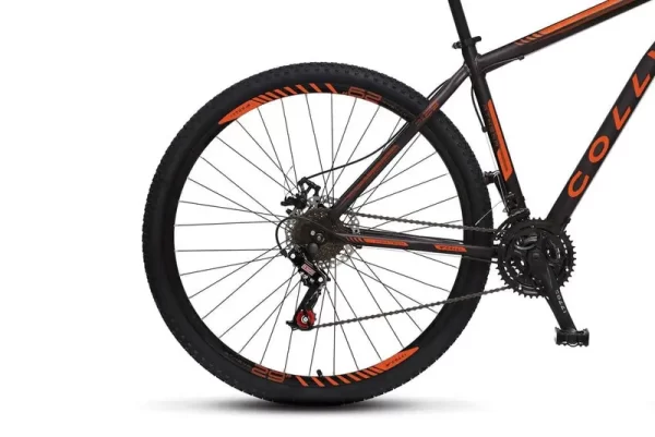 BICICLETA COLLI ATHENA ARO 29 TAMANHO 19  21V PRETO FOSCO/LARANJA NEON D