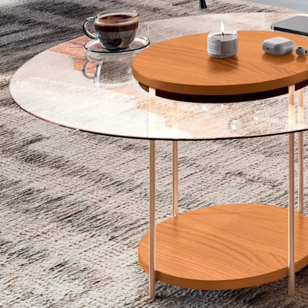 MESA CENTRO SKY TAMPA DE VIDRO – CINAMOMO