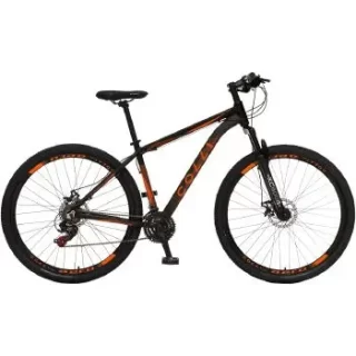 BICICLETA COLLI ATHENA ARO 29 TAMANHO 19  21V PRETO FOSCO/LARANJA NEON D