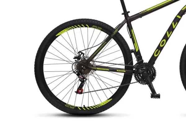 BICICLETA COLLI ATHENA ARO 29 TAMANHO 19  21V PRETO FOSCO/AMARELO NEON D