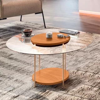 MESA CENTRO SKY TAMPA DE VIDRO – CINAMOMO