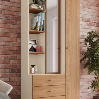 ROUPEIRO MULTIUSO DOHA 02 PORTAS 03 GAVETAS OFF WHITE/NATURE D332-129