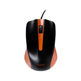 MOUSE COM FIO OPTICO STANDARD MS100 PRETO/LARANJA OEX