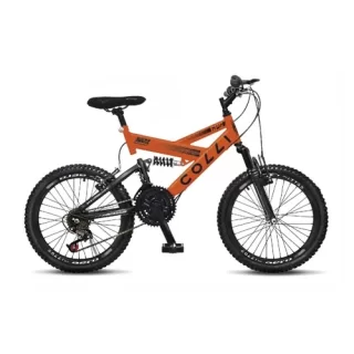 BICICLETA COLLI GPS  DUPLA SUSP FULL ARO 20 36R 21V  LARANJA NEON D