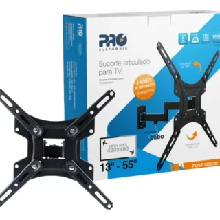 SUPORTE ARTICULADO COM 3 NIVEIS DE MOVIM. P/TVS, LCD E LED 13″ A 55″ PQST-AT55/02 PROELETRONIC