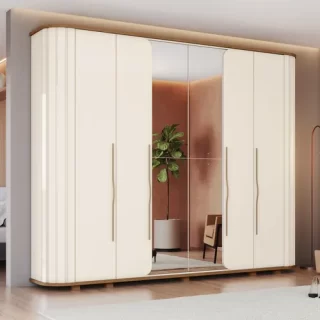 ROUPEIRO PREMIUM 6 PORTAS OFF WHITE/NATURE D338-129