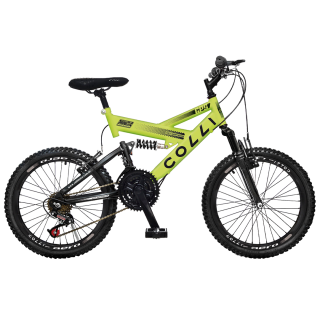 BICICLETA COLLI GPS  DUPLA SUSP FULL ARO 20 36R 21V  AMARELO NEON D