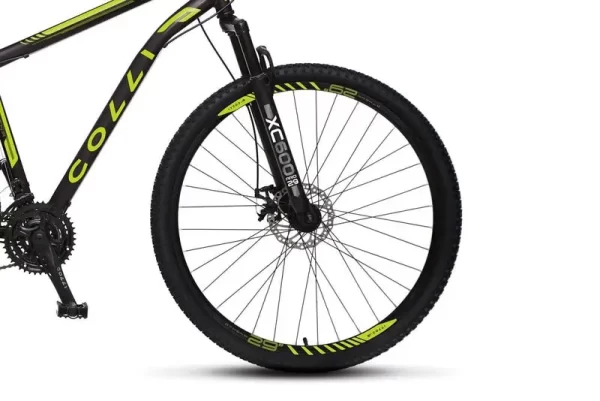 BICICLETA COLLI ATHENA ARO 29 TAMANHO 19  21V PRETO FOSCO/AMARELO NEON D