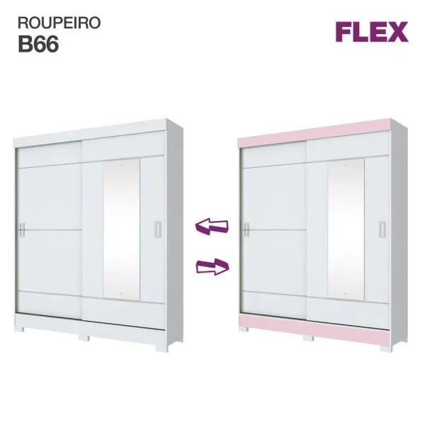 ROUPEIRO 02 PORTAS DESLIZANTE  BRANCO B66-66