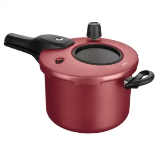 PANELA DE PRESSAO CEREJA COM VISOR DE VIDRO FECHAMENTO EXTERNO N.20 / 4,5L
