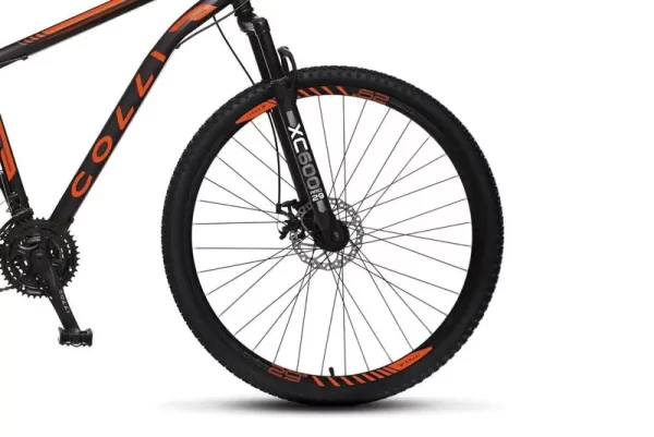 BICICLETA COLLI ATHENA ARO 29 TAMANHO 19  21V PRETO FOSCO/LARANJA NEON D