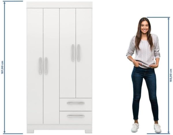 GUARDA ROUPA NT 6010 BRANCO NEW/ROSA BRANCO REF 129