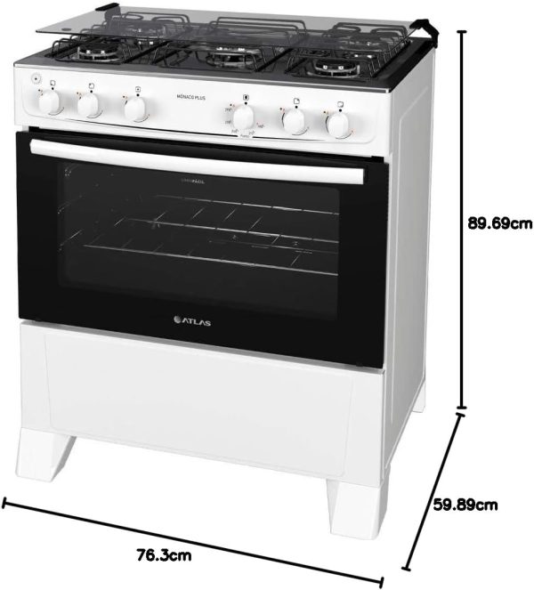 FOGAO GAS 5Q MONACO PLUS BRANCO