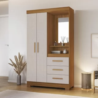 GUARDA ROUPA NT 6020 FREIJO TREND/OFF WHITE TX FREIJO