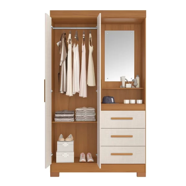 GUARDA ROUPA NT 6020 FREIJO TREND/OFF WHITE TX FREIJO