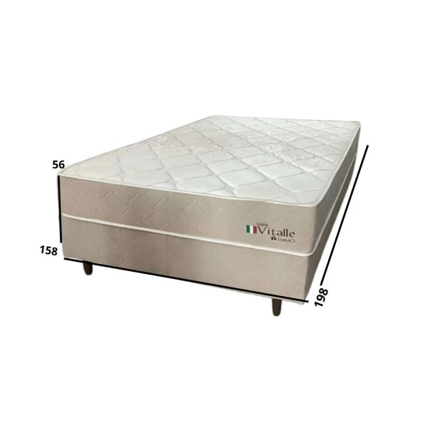CONJ. BOX VITALLE M.ENSACADA 1,98X1,58X0,56M TEC TAMPO:MALHA ONDAS MARROM 593 S/PILLOW TEC LAT COL:SUED BEGE 147