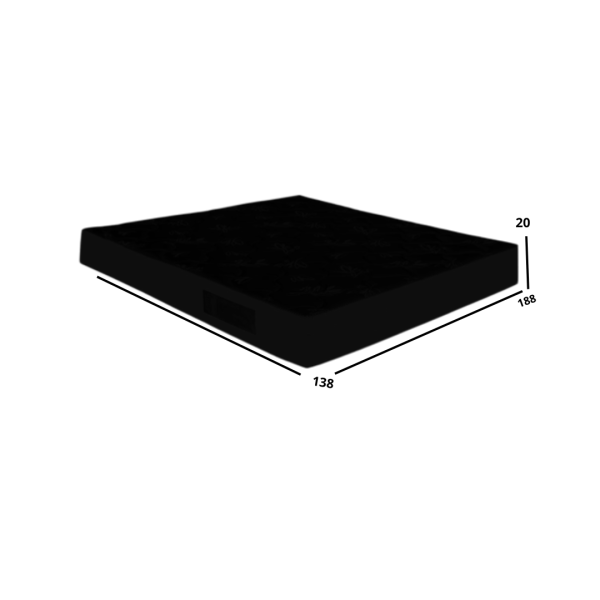 COLCHÃO BERILLO D-45 1,88X1,38X0,20M TEC TAMPO: GEOMETRI PTO FLOR / PRETO LISO S/ PILLOW