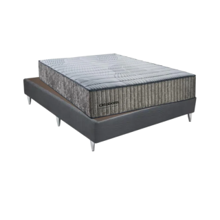 COLCHÃO EXCLUSIVE FOAM138X188X30 E BASE SOMMIER CAMURCA CINZA138X188X30