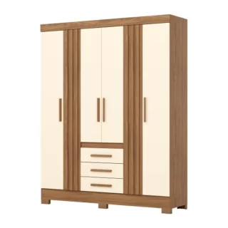 Roupeiro 06Portas 03Gav Nature/Off White B375-127