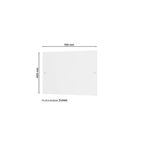 Modulo Complementar c/ Espelho 750x400x3mm c/ 4 Unid