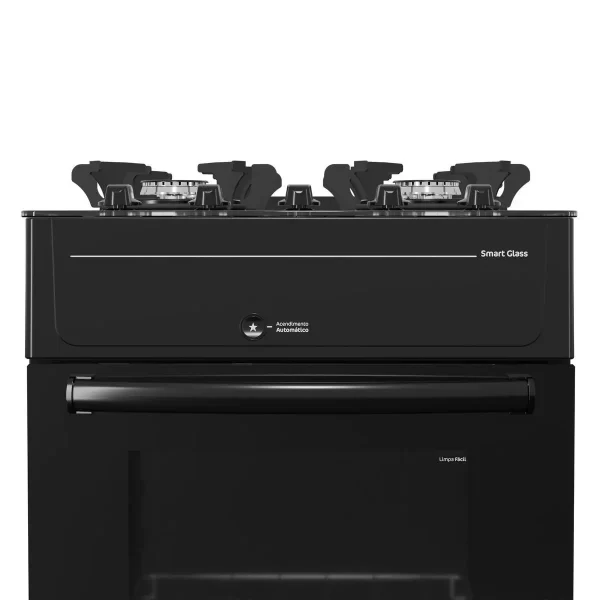 FOGAO A GAS REALCE SMART GLASS 4Q PRETO
