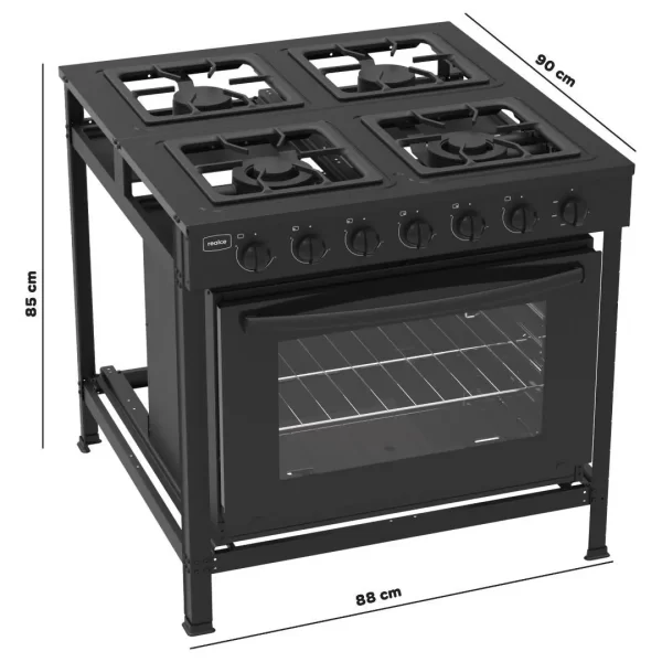 FOGAO INDUSTRIAL 4 BOCAS ATENA COM FORNO