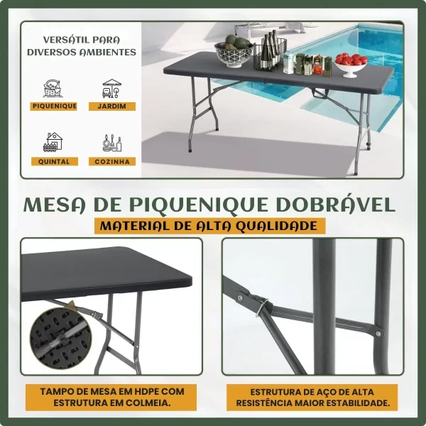 MESA DOBRAVEL CAMPER 180CM PR
