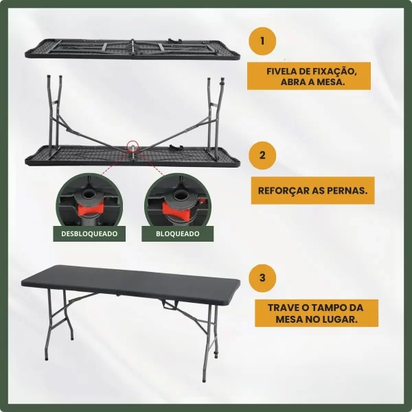 MESA DOBRAVEL CAMPER 180CM PR