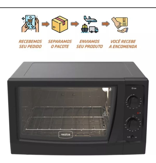 FORNO ELETRICO PRETO EROS 44 L (clear tec) 127 VOLTS