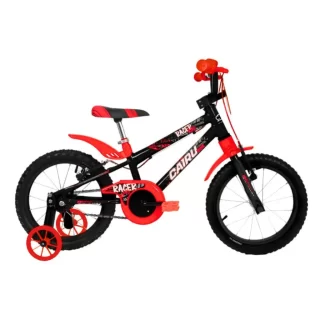 BICICLETA ARO 16 MTB MASC RACER KIDS PTO/VERM