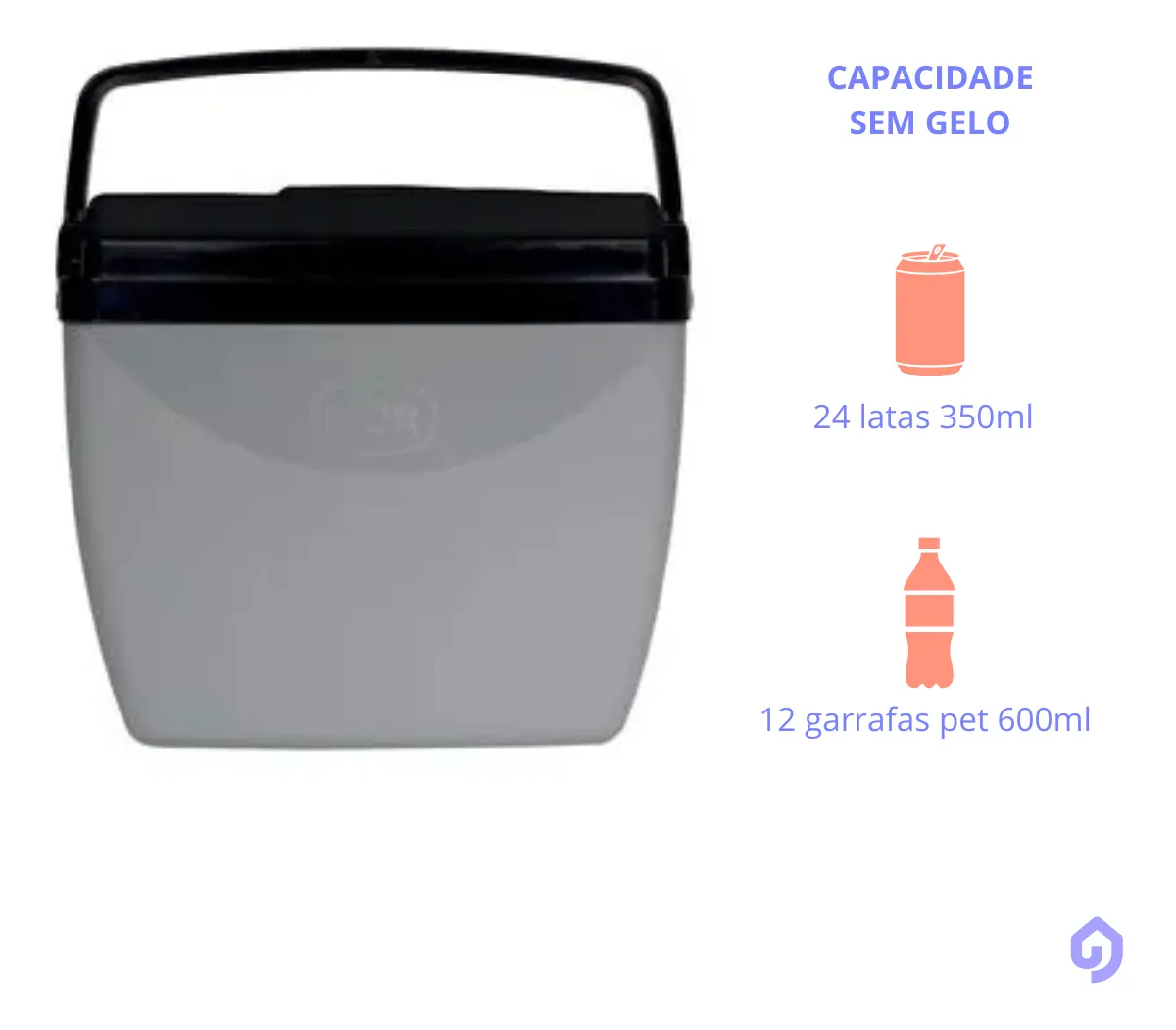 CAIXA TERMICA 18L CINZA C PRETO