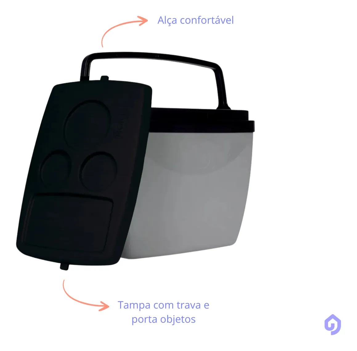 CAIXA TERMICA 18L CINZA C PRETO