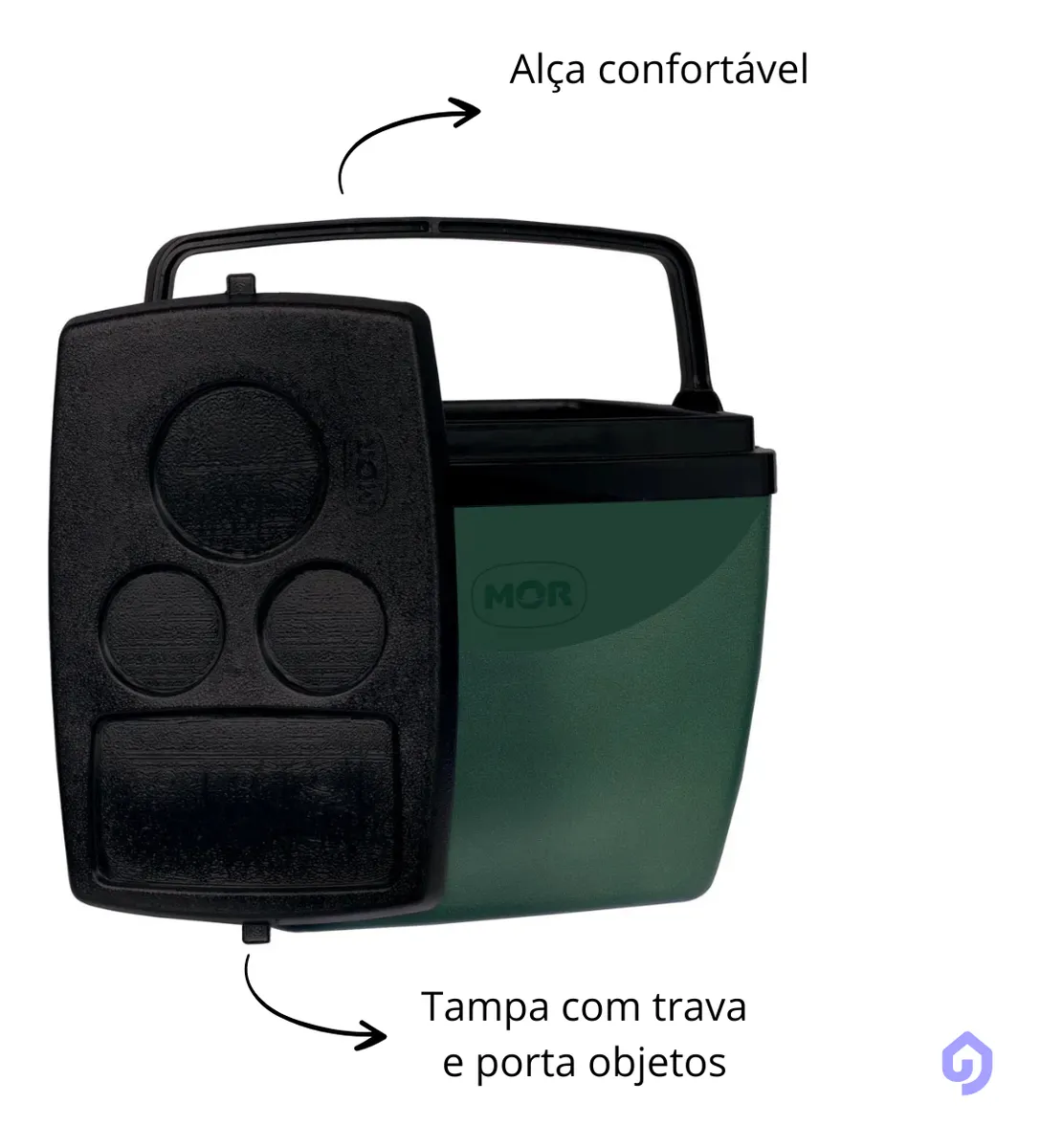 CAIXA TERMICA 18L VERDE C PRETO