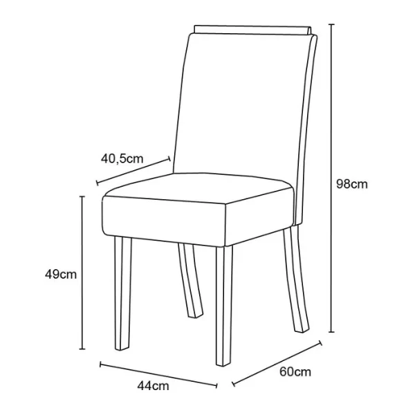 Mesa Luiza 1.200mm canto arredon c/ Vidro Nature/Off White Cadeira Malu 2 Unid Nature/Marrom Amendoa