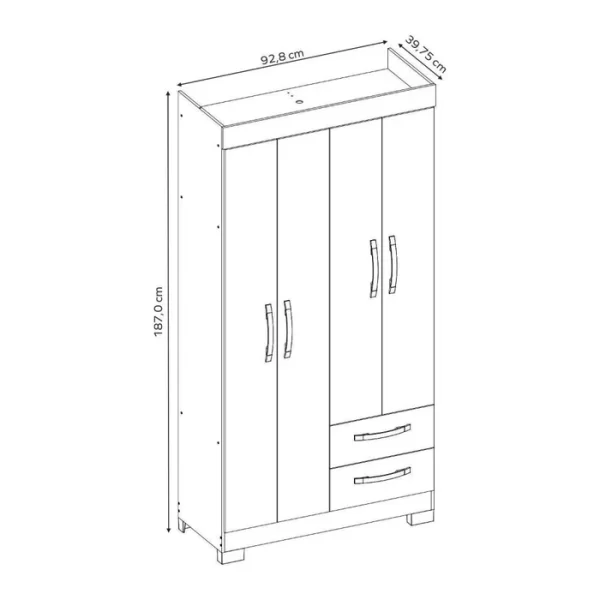 GUARDA ROUPA NT 6010  FREIJO OFF WHITE