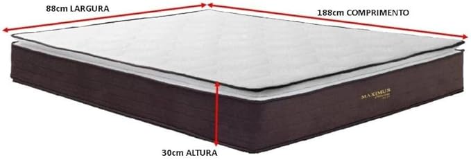 CAMA COLCHAO IMPERIAL MAXIMUS 188X138X20 BASE SOMMIER CAMURCA CINZA03000X2030X1930
