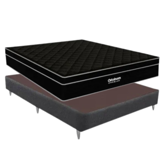 CAMA STAR BLACK03800X1880X1380 BASE SOMMIER LINHO CINZA03000X1880X1380