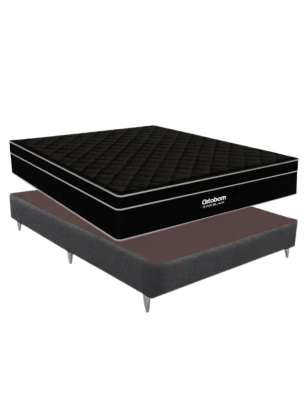 CAMA STAR BLACK03800X1880X1380 BASE SOMMIER LINHO CINZA03000X1880X1380