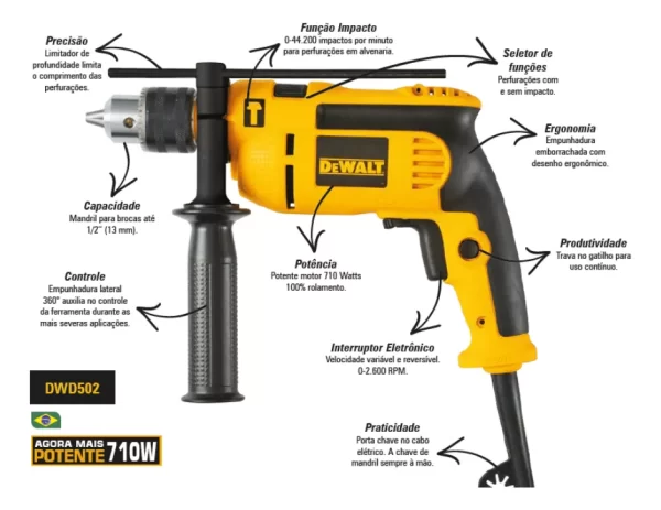 FURADEIRA IMP.1/2 710W