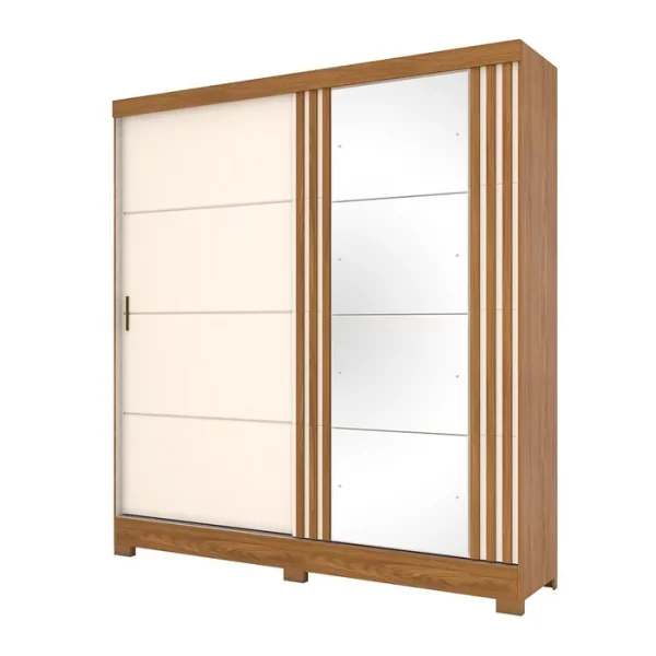 Roupeiro 2 Pts Deslizantes Nature/Off White