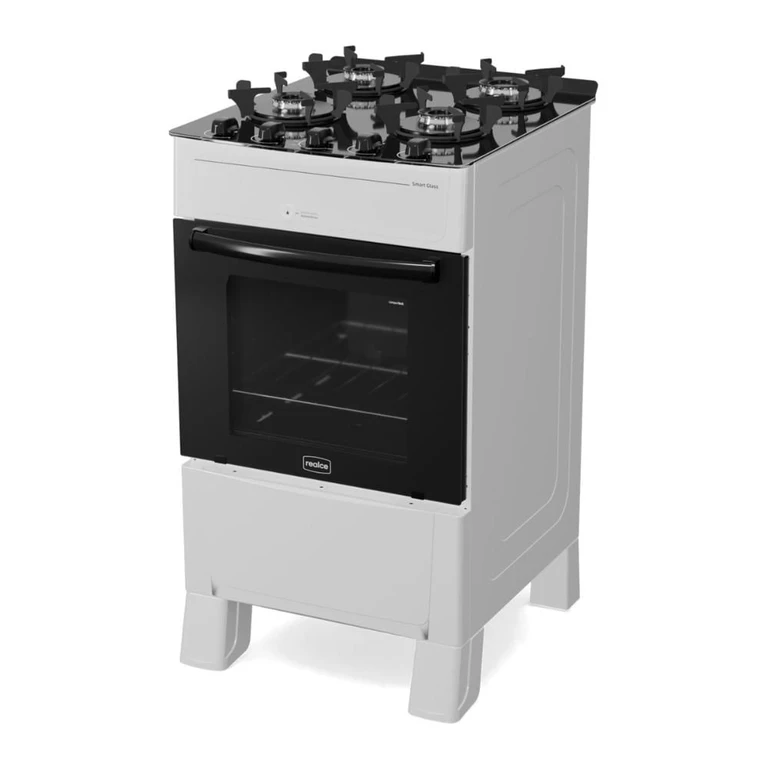 FOGAO A GAS REALCE SMART GLASS 4Q BRANCO