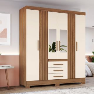 Roupeiro 06Portas 03Gav Nature/Off White B375-127