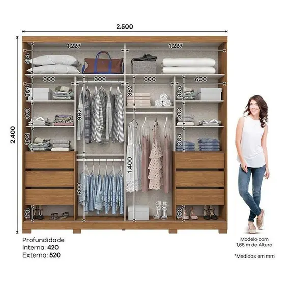 Roupeiro Cayman 2 Pts Desl Nature