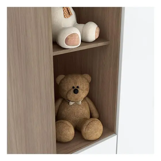 Roupeiro Bala de Menta 3 Pts Rustico/Branco