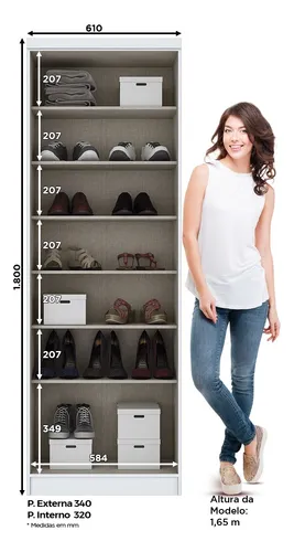 Roupeiro Multiuso Margarida 2 pts Branco