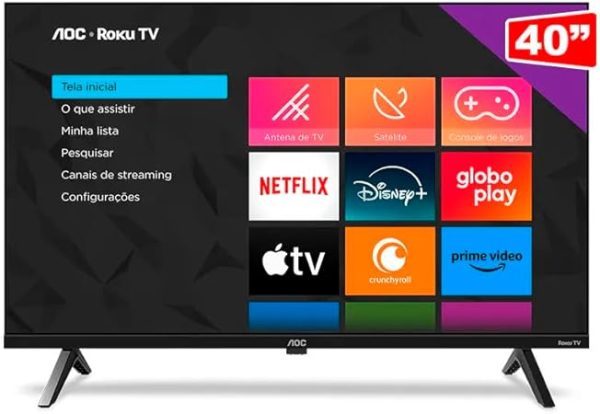 TV 40″ AOC SMART ROKU DLED HD 40S5045/78