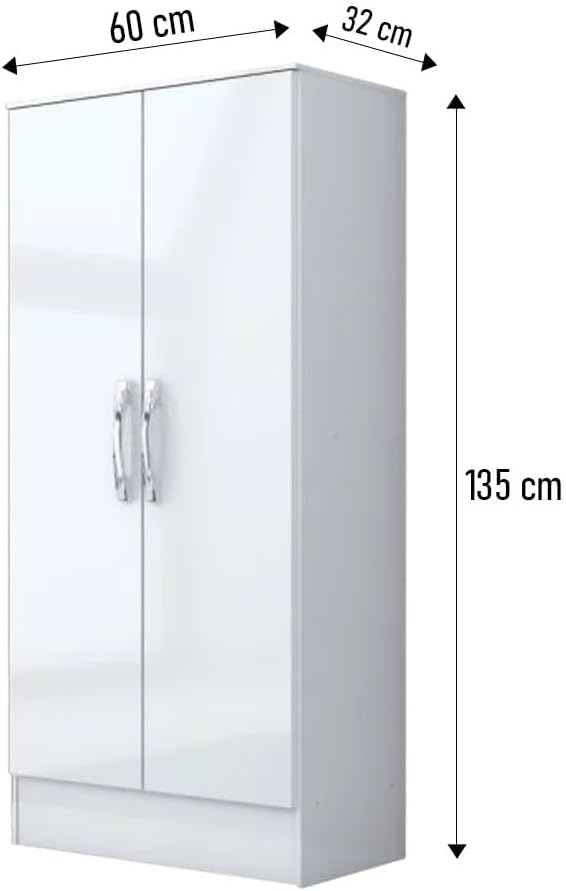 B14-10 Roupeiro Multiuso 1300mm 2 Portas Branco