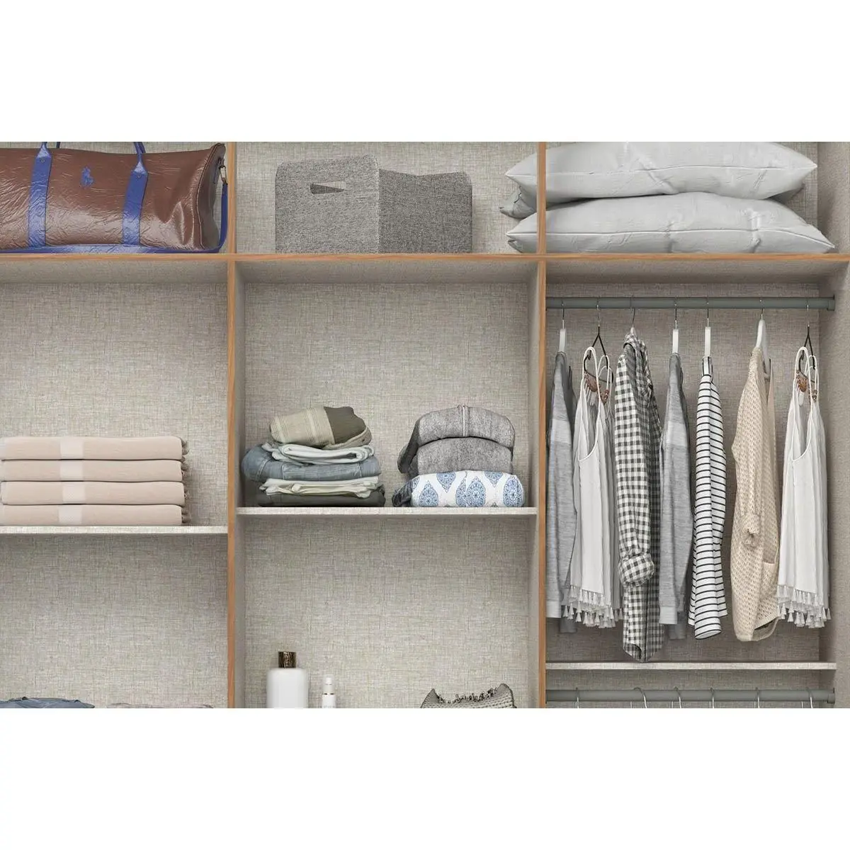 Roupeiro 06 Portas 03Gav Nature/Preto HP B375-215