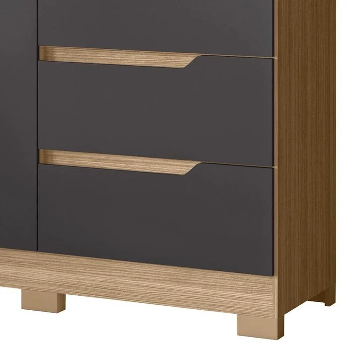 GUARDA ROUPA VIVACCE C ESPELHO NATURE/TITANIUM