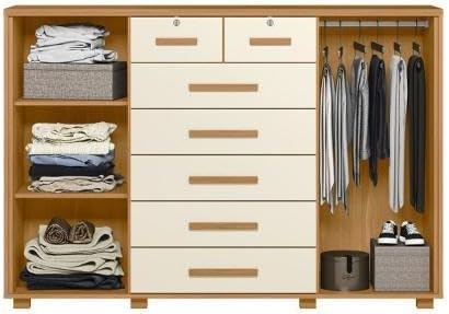 CÔMODA FONTANA CARVALHO GRIFE/OFF WHITE